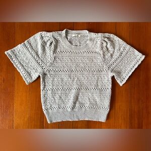 NWOT Madewell Crocheted Sweater Top - Medium - Iced Fog Lavender